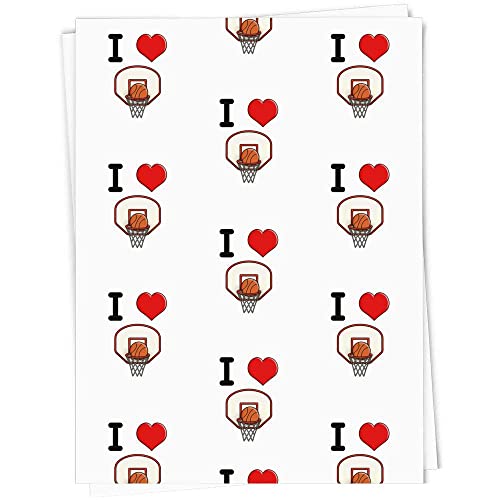 A1 'I Love Basketball' Geschenkverpackung/Papierpapierblatt (GI00065159) von Azeeda