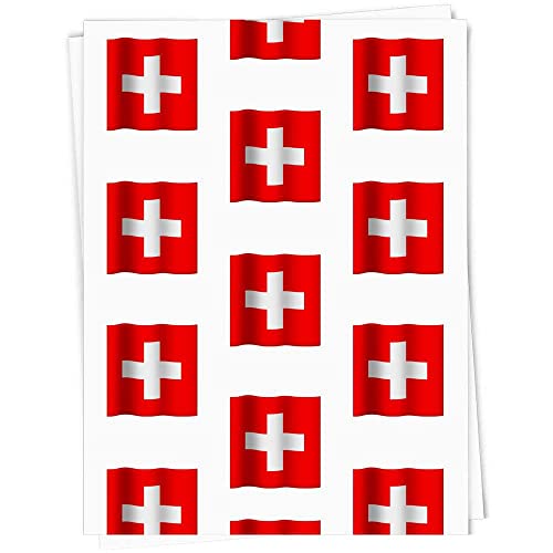 A1 'Wehende Schweiz-Flagge' Geschenkverpackung/Papierpapierblatt (GI00047162) von Azeeda