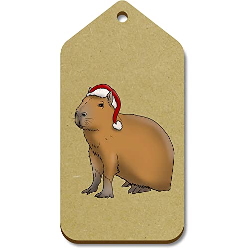 Azeeda 10 x Groß 'Weihnachts-Capybara' Hölzerne Tags (TG00108238) von Azeeda