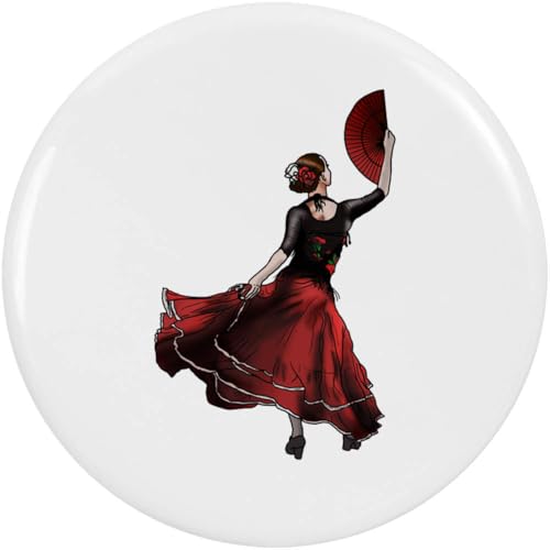 2 x 38mm 'Flamenco-Tänzerin' Pin Knopf-Abzeichen (BB00076655) von Azeeda