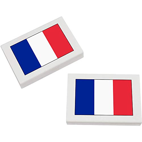 2 x 45mm 'Französische Flagge' Radiergummis (ER00020493) von Azeeda