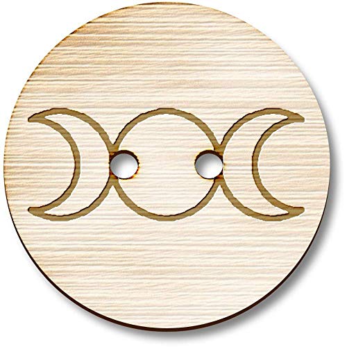 Azeeda 8 x 23mm 'Dreifaches Göttinnen-Symbol' Runde Holz Knopfe (BT00106769) von Azeeda