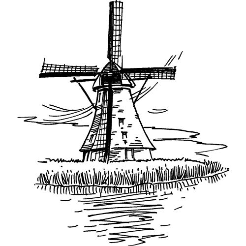 Azeeda A7 'Windmühle' Stempel (Unmontiert) (RS00030185) von Azeeda