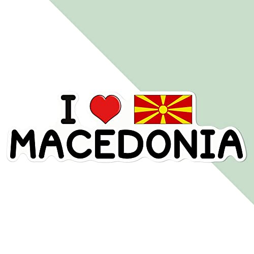 Große 210mm 'I Love Macedonia' Permanente Aufkleber (DW00074367) von Azeeda