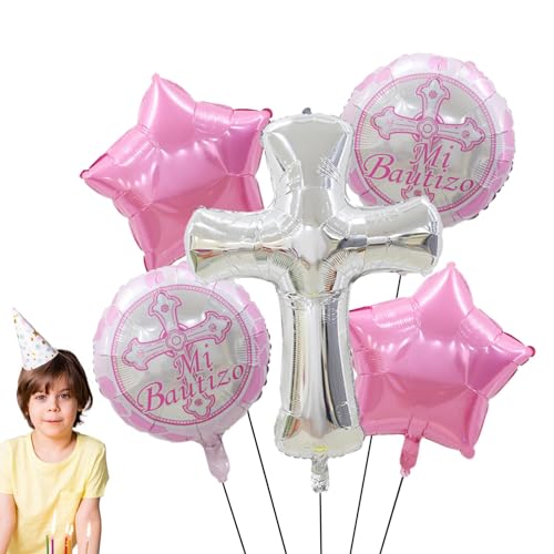 Aznever Luftballons zur Taufe, Erstkommunion-Luftballons | elegante Taufe Ballons Erstkommunion Dekor | Kreative Taufdekorationen, Luftballons, süßes Partyzubehör für die Heilige Kommunion von Aznever