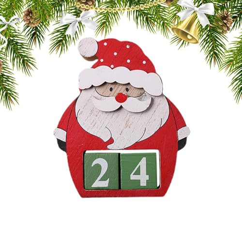 Weihnachtskalender aus Holz, süßer Tischkalender, Weihnachts-Countdown-Dekor aus Holz, Dekorativer wiederverwendbarer Countdown aus Holz, Weihnachts-Adventskollektion für Zuhause, Tisch, von Aznever