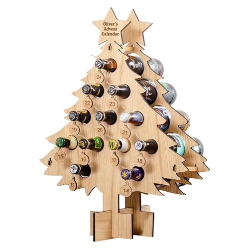 Weinflaschenregal In Weihnachtsbaumform, Holz Weihnachtsbaum Adventskalender, Countdown Adventskalender Weinhalter Home Decor, Für Die Meisten Bierflaschen Oder Kleinen Weinflaschen von Aznever