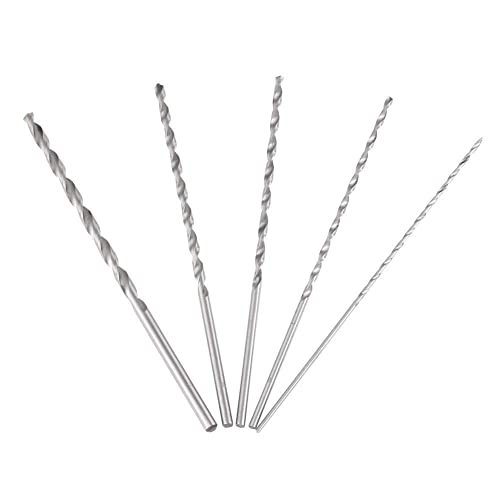 Aznze 5pcs Spiralbohrer Set Extra Lange HSS Direkt Schaft Bohrer Bit 200mm, 2/3/3.5/4/5mm Durchmesser von Aznze