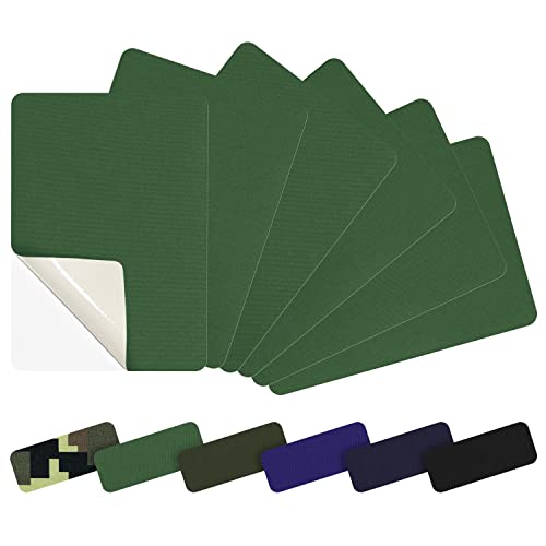 Azobur 6er-Pack Nylon-Reparaturflicken selbstklebendes Vinyl Outdoor Camping Ausrüstung Reparaturset, wasserdichte Stoff-Reparaturflicken für Daunenjacke, Zelt, Schlafsack (grün) von Azobur