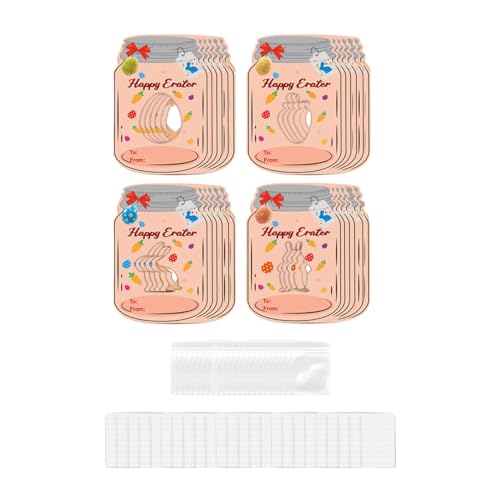 Azxcvbnm 24 Stück Happy Party Supplies Candy Jar Papierkarten mit 24 Stück Versiegelung Leckerlibeutel für Urlaub Kinder Geburtstag von Azxcvbnm