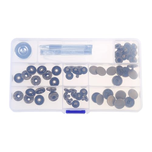 Azxcvbnm Metallknöpfe und Montagewerkzeug-Set für Jacken, Kleidung, Reparatur, Leder, Handwerk, Tasche, 15 Sets, 15 Sets von Azxcvbnm