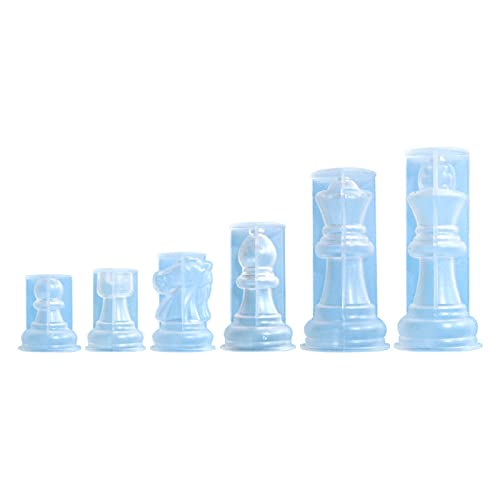 Schachfiguren-Set aus Kunstharz, Silikon-Schachformen-Set, Epoxidharz, Gießbrettspiele, Formen für Heimdekorationen von Azxcvbnm