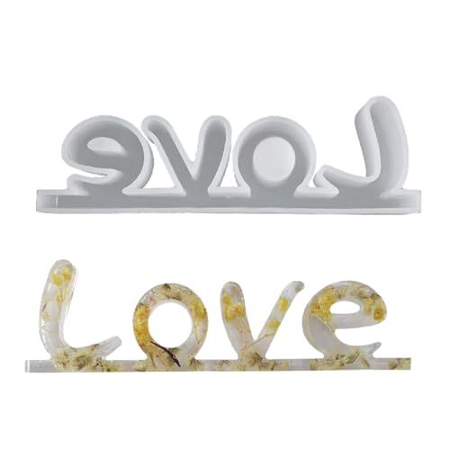 Silikonform mit englischen Buchstaben "Love Kiss", Epoxidharz für Bastelarbeiten, Desktop-Ornamente, Schmuckherstellung, Werkzeug, Dekoration von Azxcvbnm