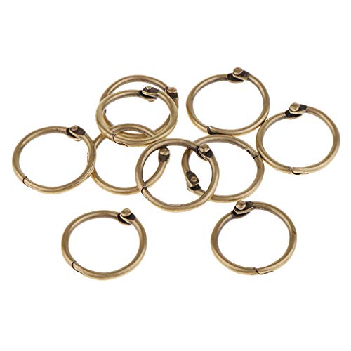 B Baosity 10 Stück 4cm Album Spaltringe Biegeringe Ösen Binderinge Verbindungsringe Schmuck Basteln - Bronze 2cm von B Baosity