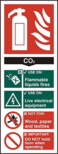 b-safe Feuerlöscher CO2 SAV Hinweisschild (5 Stück) – bss12310 von B Safe