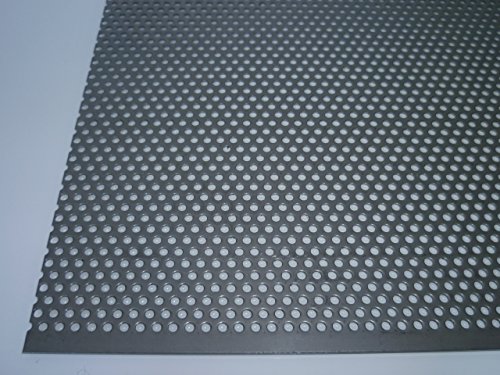 B&T Metall Loch-Blech 25x100cm | Blech-Zuschnitt 1,0mm stark, Rund-Lochung Ø 3mm versetzt RV 3-5 | Edelstahl-Blech nach Maß, V2A, gelocht, blank gewalzt | Loch-Gitter 1.4301, rostfrei von B&T Metall