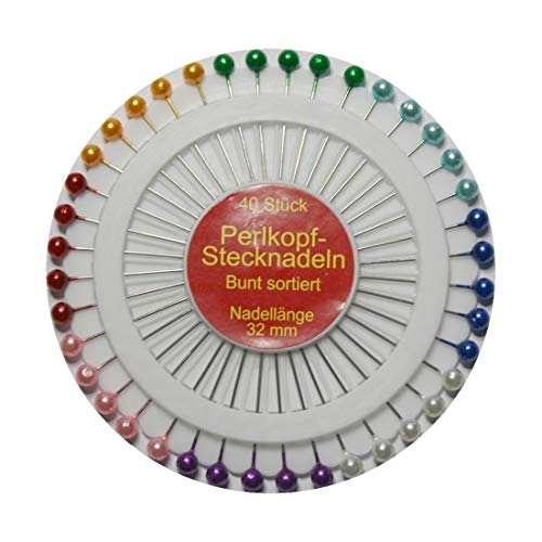 Stecknadelrad Stecknadel Nadel Perlkopf 32mm 40 Nadeln (0972) von B2Q