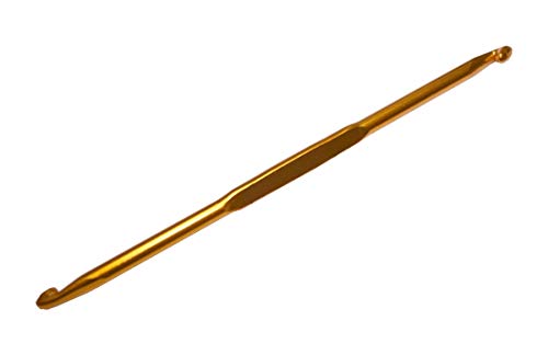 Häkelnadel Doppelhäkelnadel Aluminium ca. 13 cm Größe 3-7 Gold (1023) von B2Q