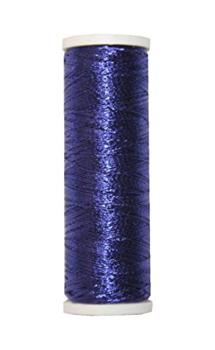 Metallic Stickgarn REXETA Beilauffaden 60m blau (1303) von B2Q