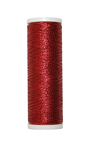 Metallic Stickgarn REXETA Beilauffaden 60m rot (1304) von B2Q