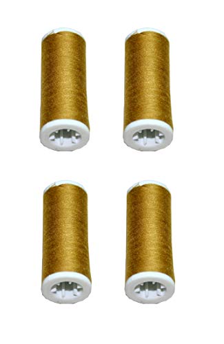 Nähmaschinen Nähgarn 400m 4 Rollen je 100m Polyester 40/2 goldbraun (1036) von B2Q