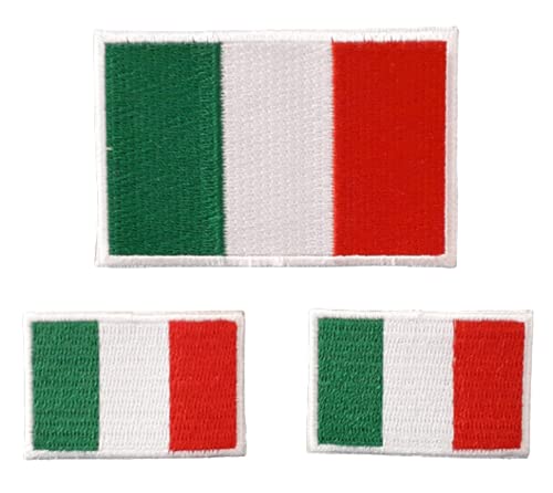 Bügel Aufnäher Nationalflagge Italien Patch Wappen Nationales Motiv Emblem grün weiss rot Set von B2SEE LTD