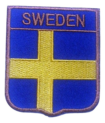 B2SEE Aufnäher Schweden Patches Bestickt für Jacken Bügel-Applikation-Bild-Flicken Stickerei Aufbügler Flaggen Fahnen zum aufbügeln „ Schweden helles Marineblau 6 x 7 cm „ von B2SEE