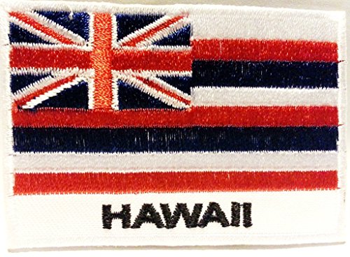 B2SEE Fahnen Flagge Aufnäher Patches für Jacken Kleidung Jeans Applikationen Bügelbilder Flicken Stoff Patch Kleider Aufbügler Patches Aufnäher zum aufbügeln Hawaii 7 x 5 cm von B2SEE