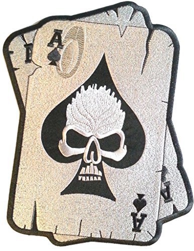 Biker Motorrad Aufnäher Patches Aufnäher groß für Jacken Jeans Kleidung Stoff Kleider Aufnäher Bügelbilder Sticker Bügel Patches Applikation Aufbügler zum aufbügeln „ Skull Ass 24 x 16,5 cm " von B2SEE