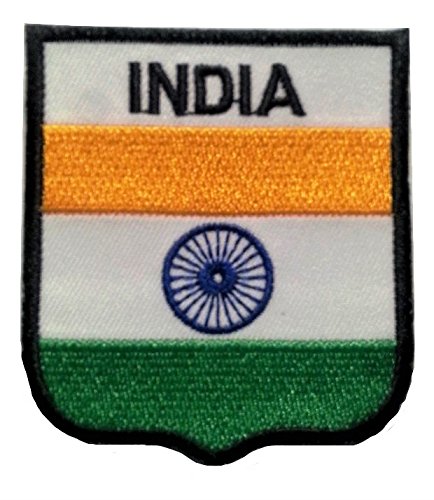 Bügel Flagge Fahne Indien Dehli Aufnäher Patch Aufbügler Applikation Stickerei Flaggen zum auf-bügeln auf-nähen von B2SEE