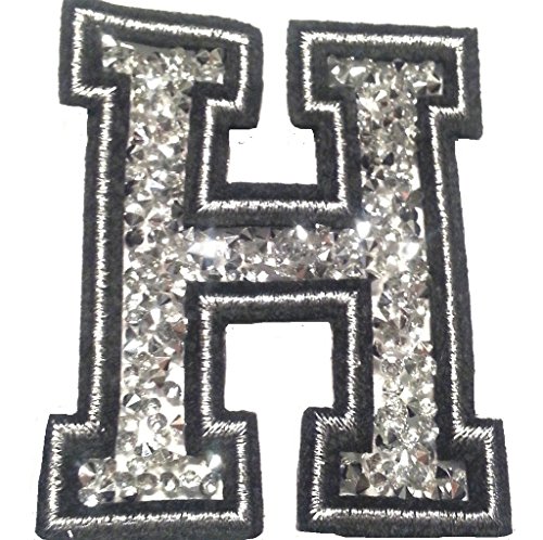 Bügel Iron on Buchstaben Aufnäher Patches für Jacken Cap Hosen Jeans Kleidung Stoff Kleider Bügelbilder Sticker Applikation Aufbügler zum aufbügeln" H CA 8-10 cm " von B2SEE