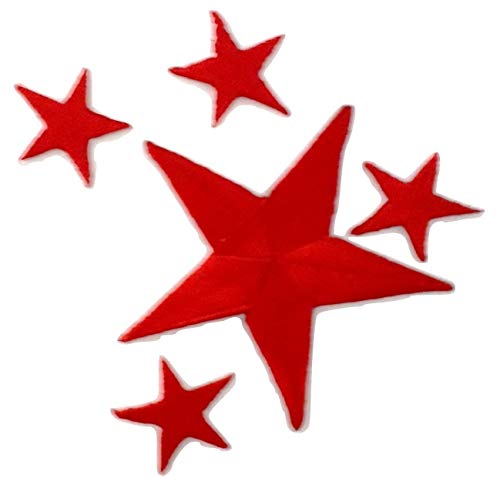 Iron On Bügel Aufnäher Patches Flicken DIY Näh Motive rote Sterne für Textilien von B2SEE