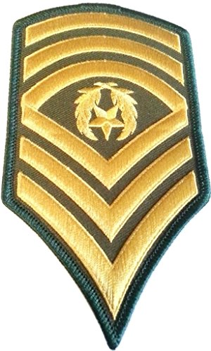 Military Militär Aufnäher Bügelbild Aufbügler Iron on Patches Applikation Army " Seargant Stripes groß 14 x 7,5 cm " von B2SEE