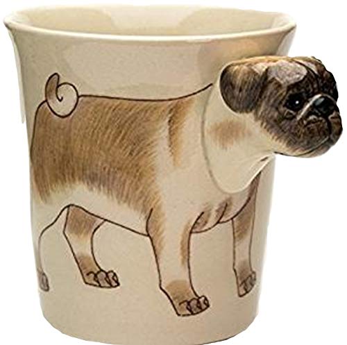 Mops-Hund-e Tasse Tier Tasse-3d mit Hund-emotiv Hunde-kopf-bild von B2SEE