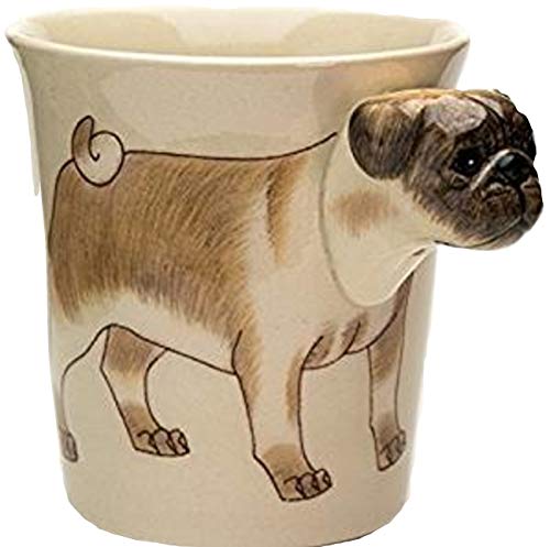 B2SEE Mops-Hund-e Tasse Tier Tasse-3d mit Hund-emotiv Hunde-Kopf-Bild von B2SEE