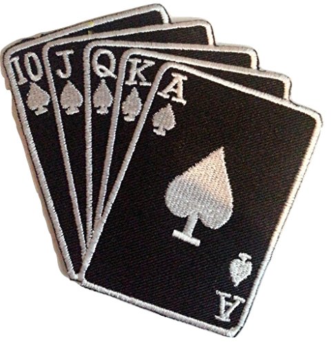 B2See Aufnäher Patches für Jacken Jeans Kleidung Bügelbilder Flicken Stoff Patch Kleider Aufnäher Patches Aufbügler zum Aufbügeln 10 cm Poker Karten von B2See