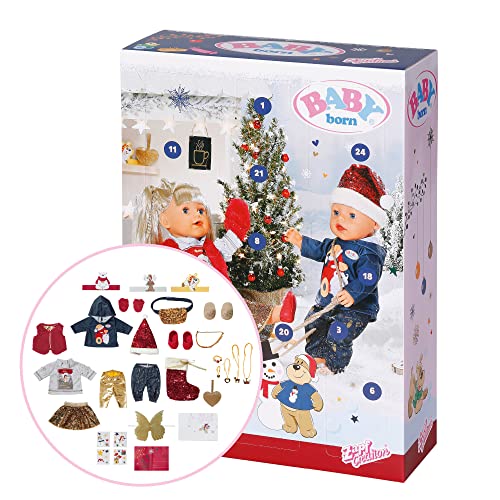 BABY born Adventskalender mit 24 Überraschungen, enthält Kleidung und Accessoires für 43 cm Puppen, 832844 Zapf Creation von BABY Born