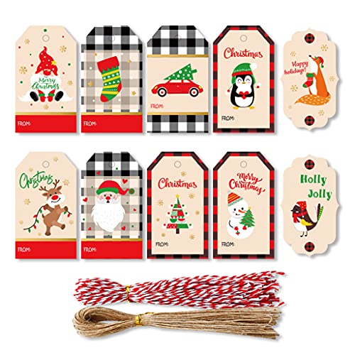 100 X Weihnachtsgeschenkanhänger Aus Papier Mit 10 Mustern Und Segensworten Auf Der Rückseite Motiv Weihnachten Für Selbstgemachte Weihnachtsgeschenk Dekoration von BABYVIVA