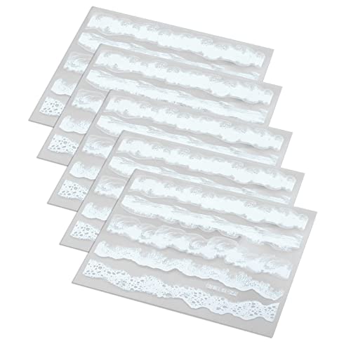 5 Blatt Transparente Wellen Harz Aufkleber Füllung Dekorative Aufkleber Passend Für Silikonformen Mikro Landschaft Scrapbooking Aufkleber von BABYVIVA