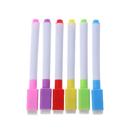 6 Teile/satz Whiteboard Löschbaren Marker Stift Mit Radiergummi Schulbedarf von BABYVIVA