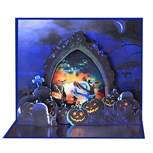 BABYVIVA Für Kreative Halloween Nachtkarte Spukhaus Karte Halloween Für Karte Mond Papierkarte Mit Umschlag Für Jungen Gi von BABYVIVA