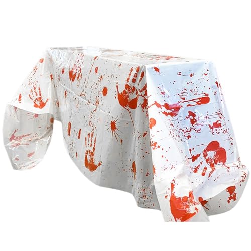 BABYVIVA Gruseliges Blut Druck Gaze Tuch Halloween Tischdecke Dekoration Für Heimschulen Veranstaltungen Halloween Setups Tischdecke von BABYVIVA