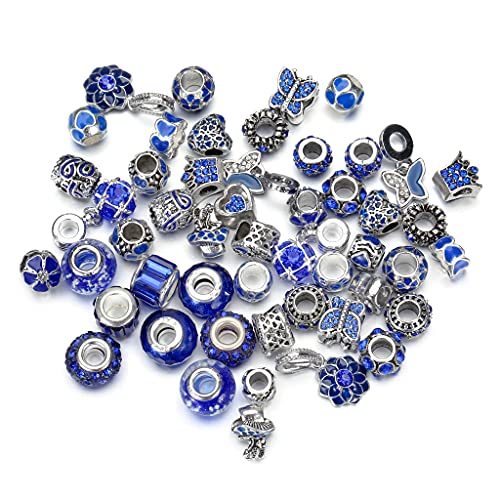 BABYVIVA Metallperlen mit großem Loch, 50 Stück, Handarbeit, Abstandshalter, europäisches Perlen-Set von BABYVIVA