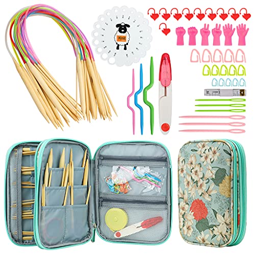 BABYVIVA Professionelles Häkelnadel-Set, ergonomische Stricknadel, Häkelnadel, Webnadel, Nähwerkzeug mit Tasche von BABYVIVA