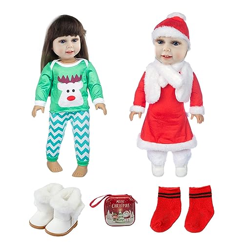 BABYVIVA Puppen Weihnachten Kleidung Set für 45,7 cm Puppe Mädchen Puppen Niedlich Urlaub Thema Dress Up Anzug Puppe Party Outfit & Zubehör von BABYVIVA