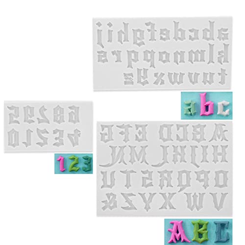 BABYVIVA Silikonform, Gothic-Schriftart, Buchstaben, Zahlen, Schlüsselanhänger, Epoxidharz, handgefertigte Form von BABYVIVA