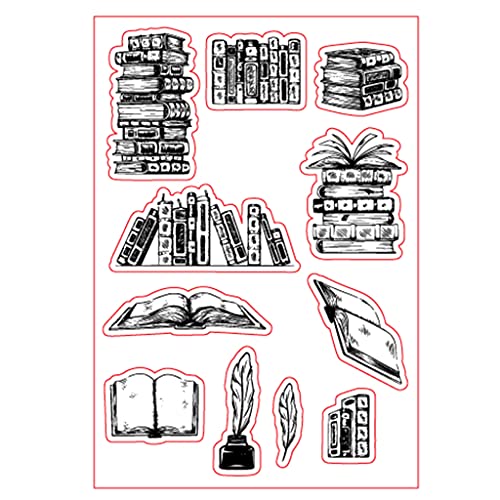 Transparente Vintage-Bücher Prägung Silikon Clear Stamp Schablone Clear Stamp Set für Scrapbooking Making Clear Stamps für Kartenherstellung von BABYVIVA