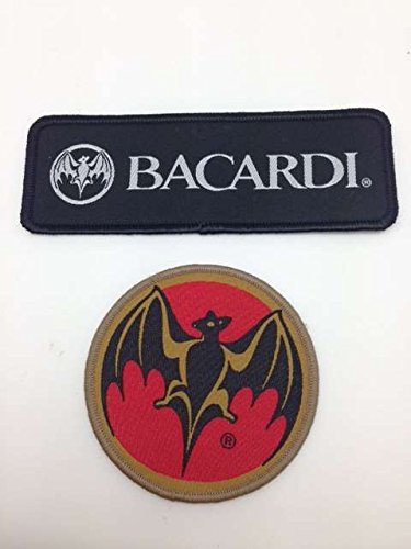 2x BACARDI Aufnäher - Doppelpack rund+eckig Patch Aufbügler von BACARDI