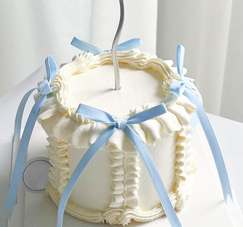 Blaue Schleife Tortenaufleger Schleife Knoten Bänder Schleife Torte Dessert Picks für Dekorationen Braut Babydusche Geburtstag Hochzeit Party Dekoration von BACH AND BOUJEE