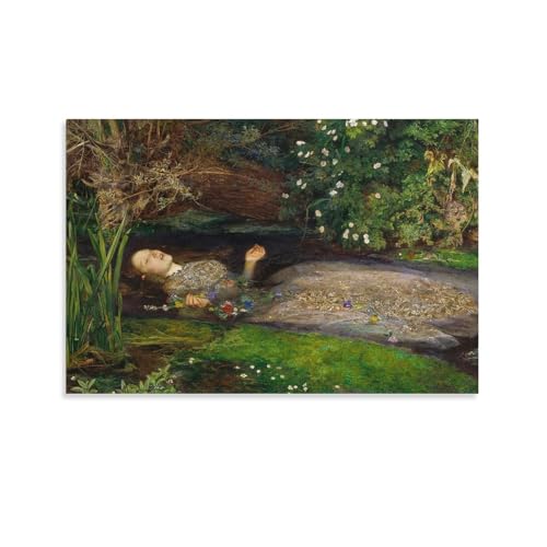 John Everett Millais Ophelia Leinwand Wand Dekoration Leinwanddruck - Ölgemälde Reproduktion - Kunstdruck - Leinwand Bilder - Wandkunst von BACION